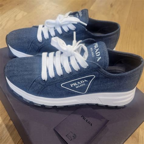 sneakers prada saldi|Prada denim sneakers.